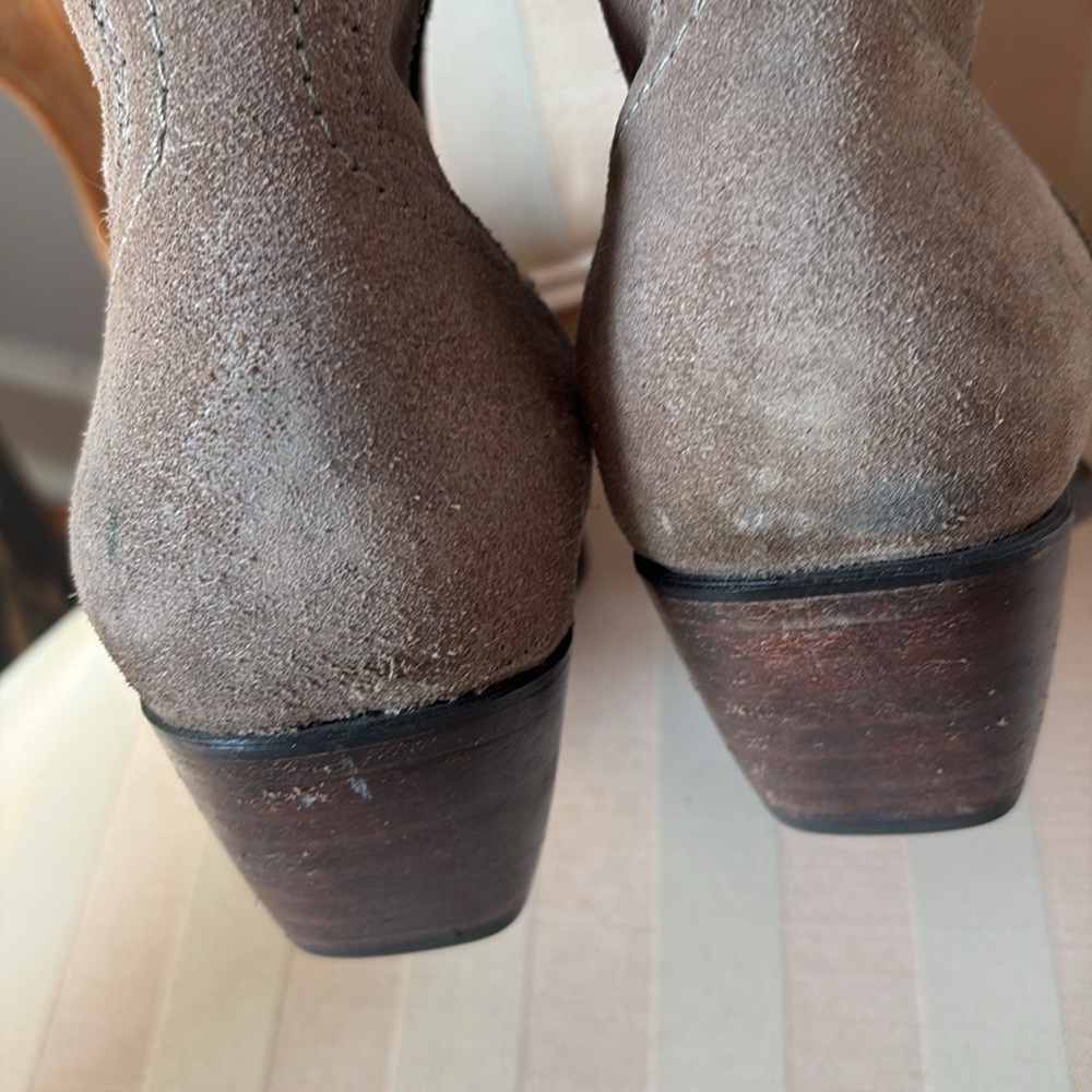 FRYE Designer suede leather over the knee tan brown sexy boots 9 $328 lace up - Picture 6 of 13